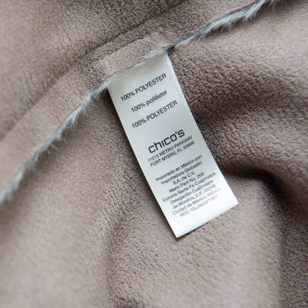 Chico's Faux Shearling Vest Open Front Comfy Soft Outerwear Tan Size 1 Medium - Picture 5 of 7